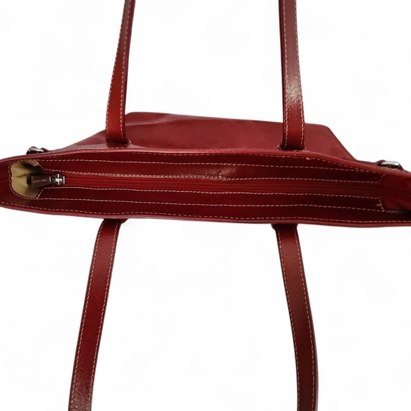 CHIARUGI red Italian leather tote shopper bag - Picture 10 of 16